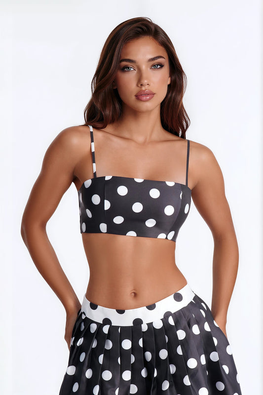 Marielle Polka Dot Top - Black/White