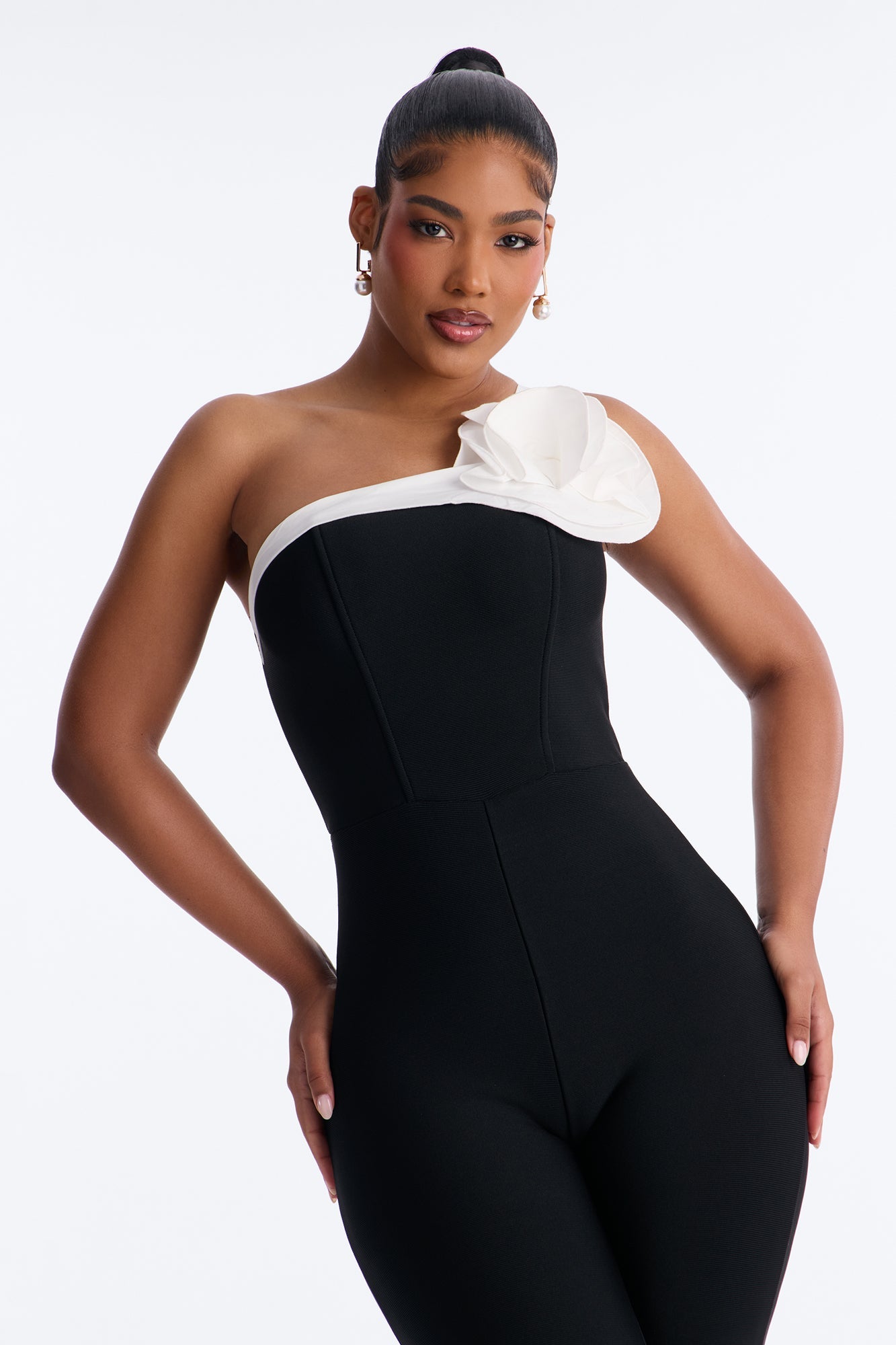 Fraya Bandage Flare Jumpsuit - Black
