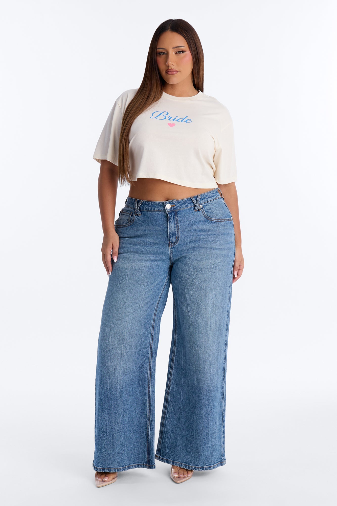 Bride Vibes Cropped Tee - Cream