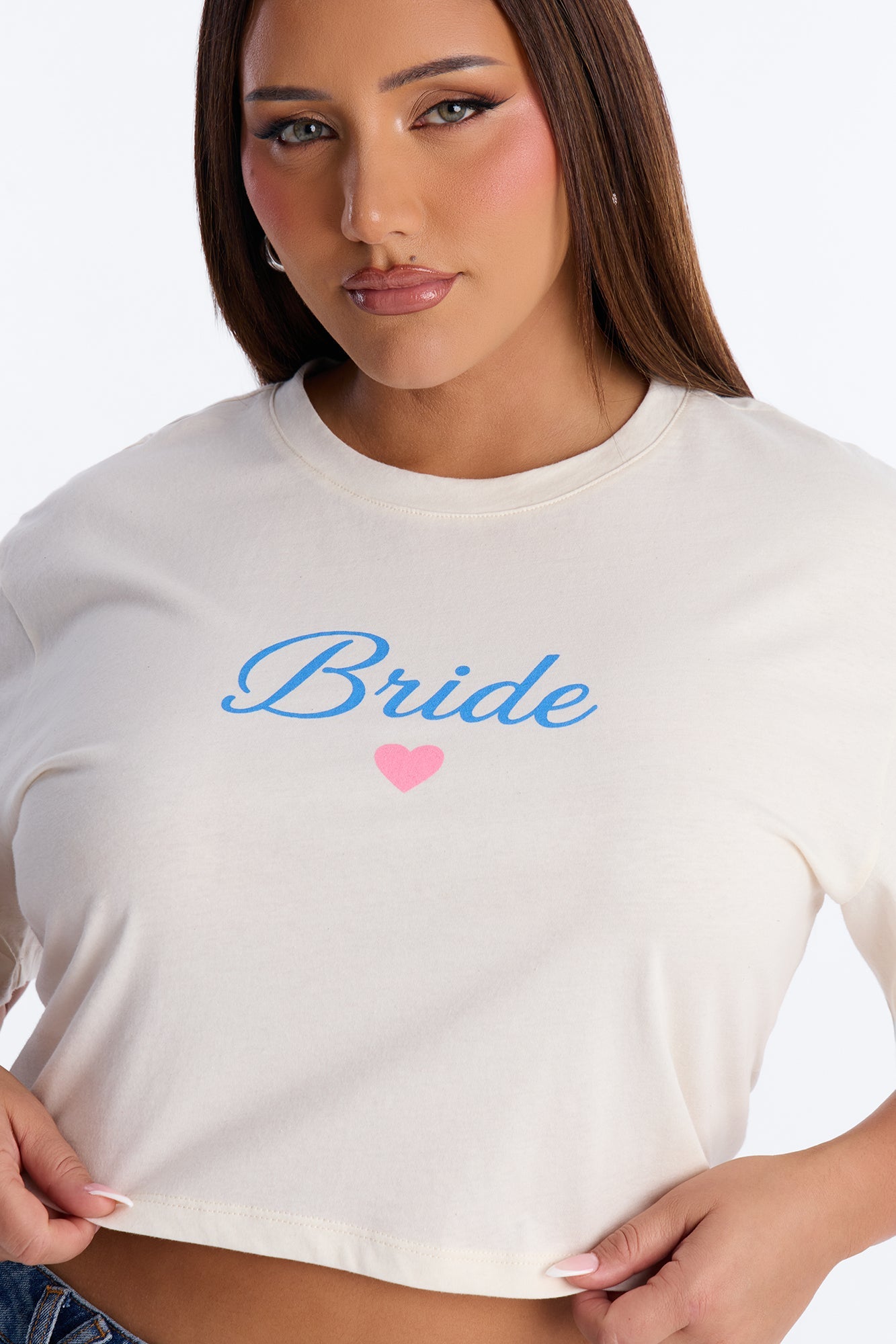 Bride Vibes Cropped Tee - Cream