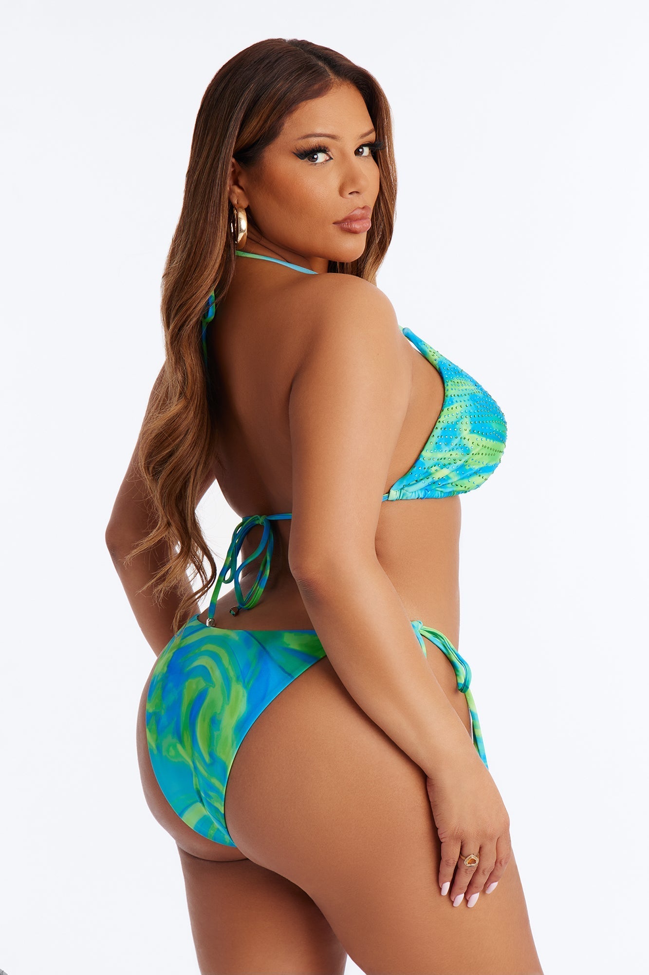 Take Your Time 2 Piece Bikini - Green/combo Fashion Nova