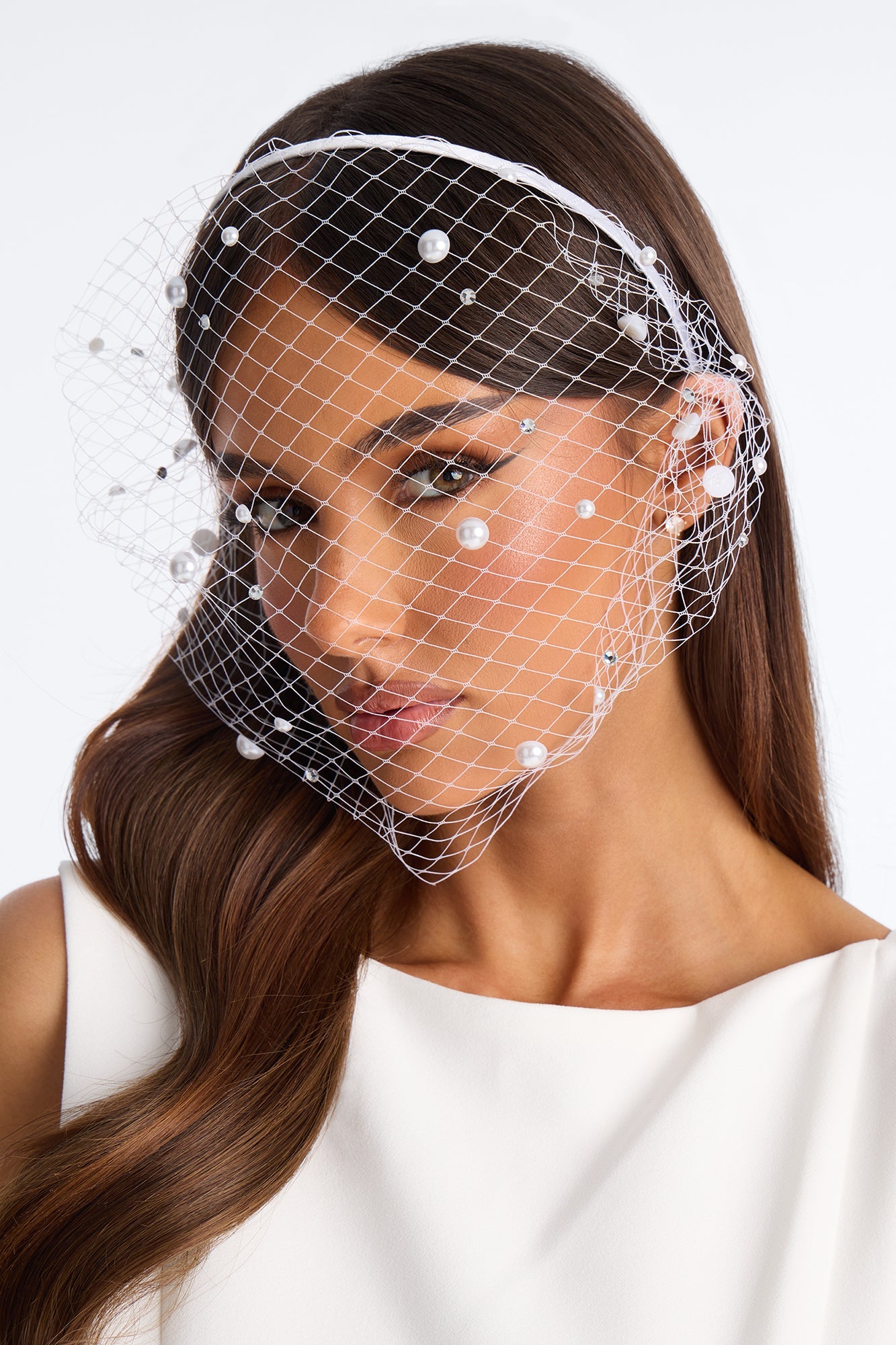 La Perla Veil Headband - Ivory