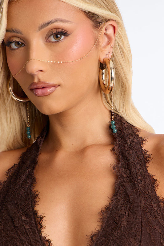 Drape Shine Face Chain - Gold