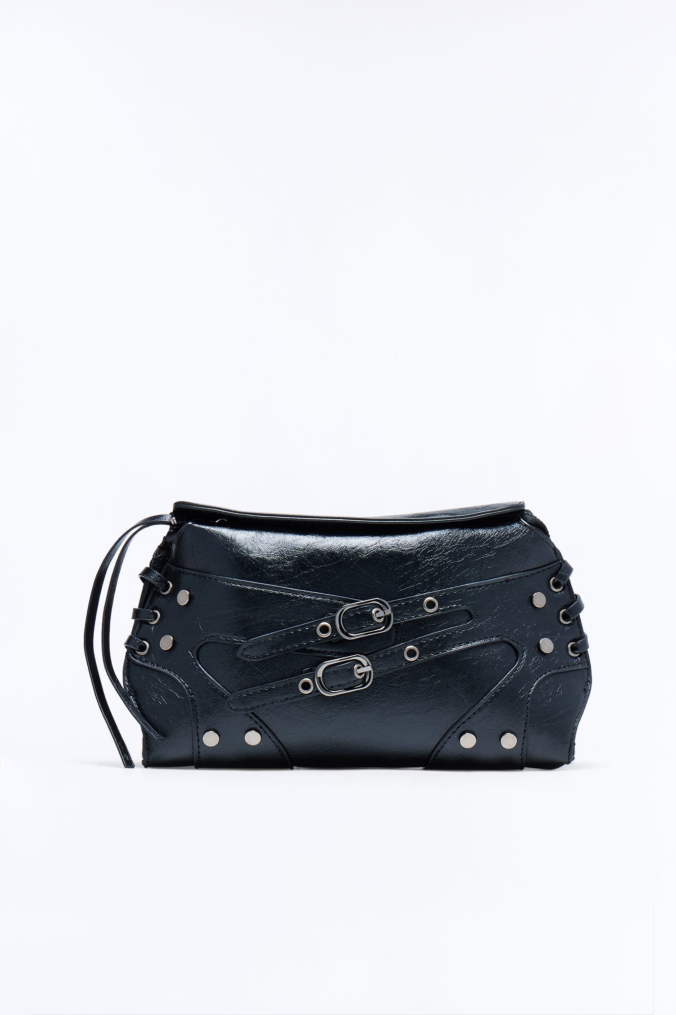 Running Around Town Faux Leather Crossbody - Black