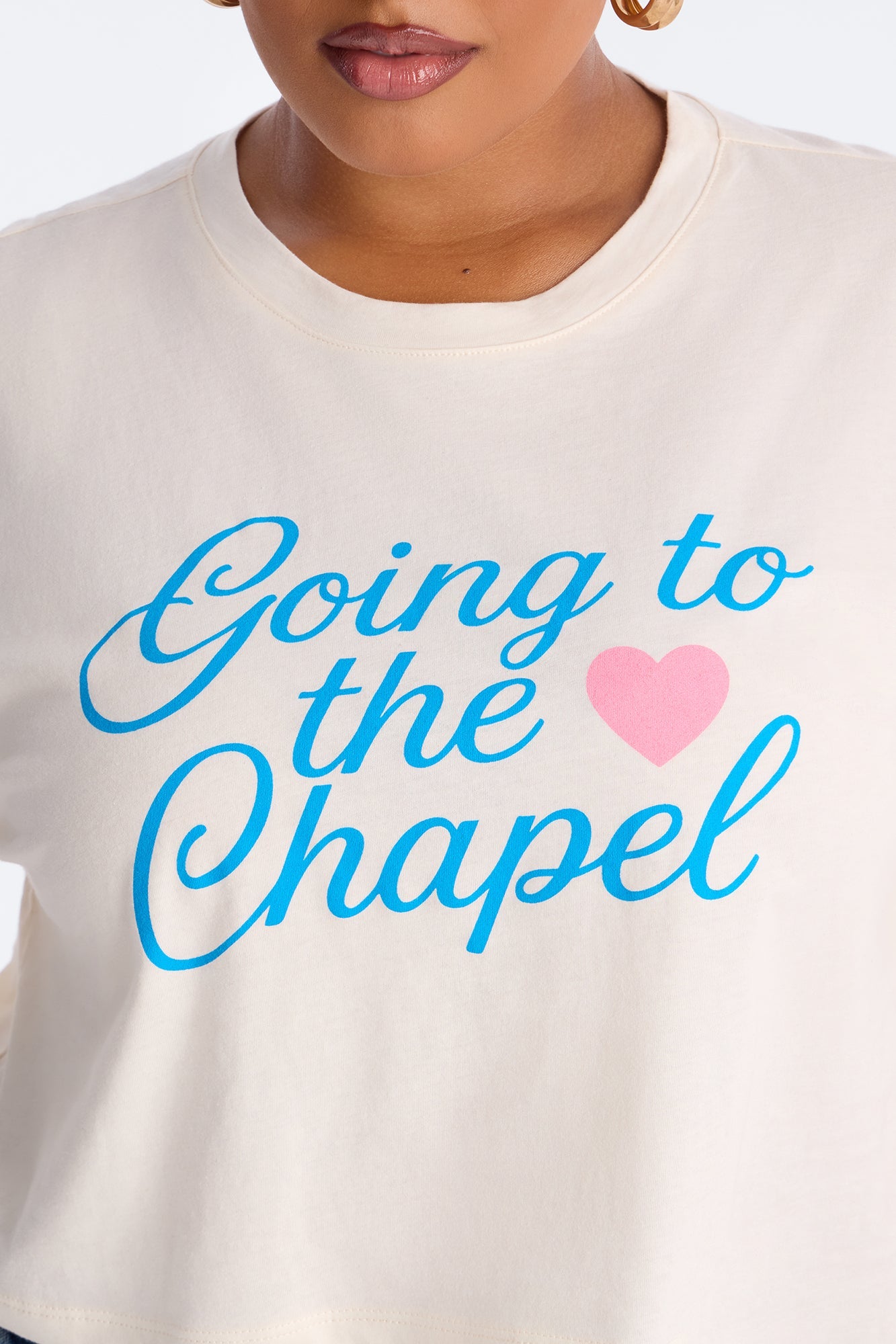 Going To The Chapel Baby Tee - Cream