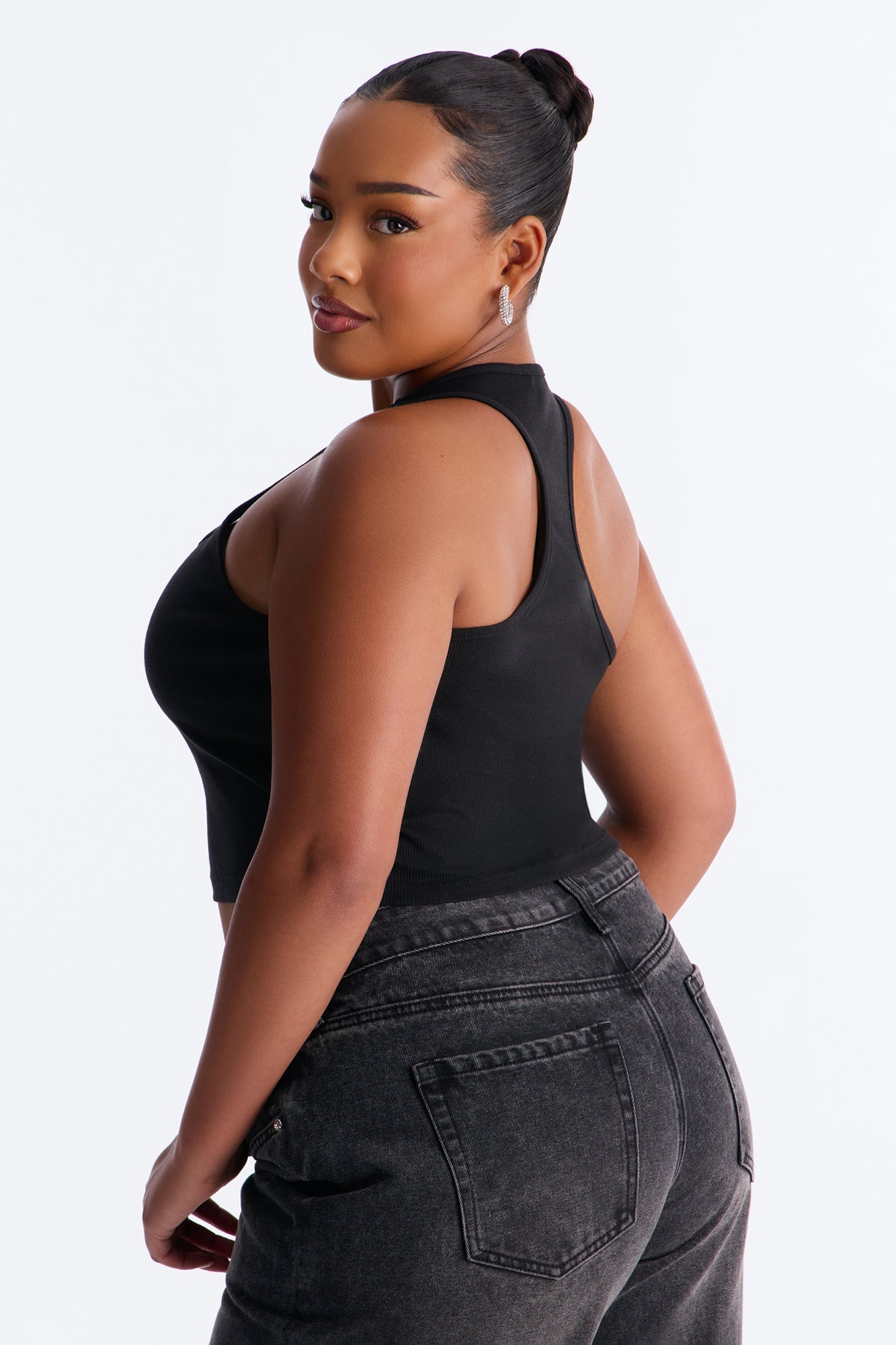 WifeyTo Be Rhinestone Tank Top - Black