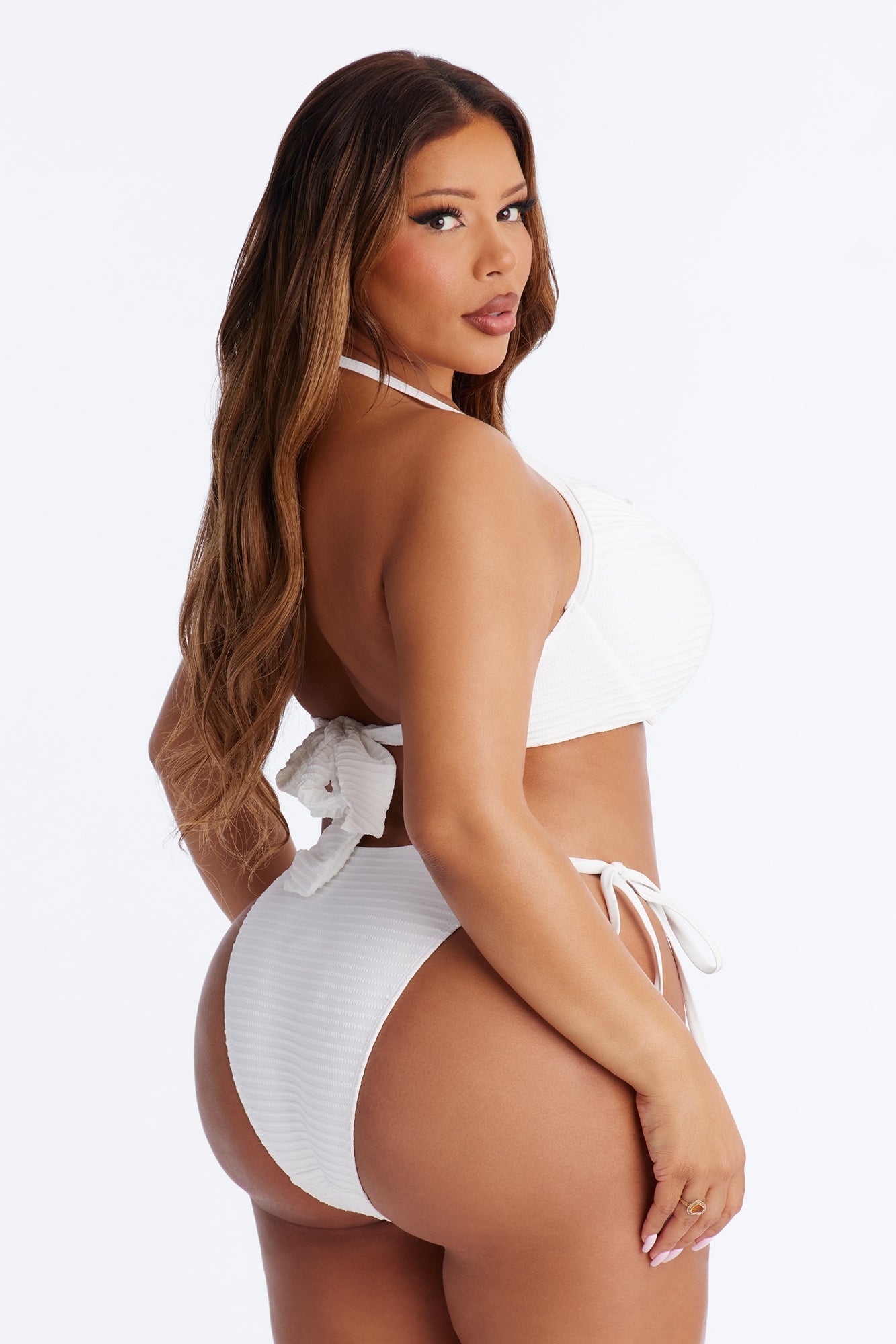 Liana Textured Molded Cup 2 Piece Bikini - White