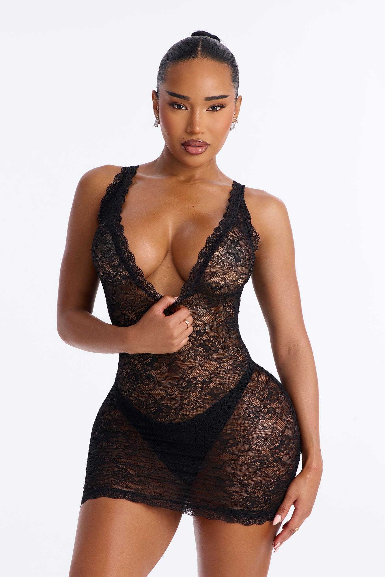 After 2am Lace Babydoll - Black