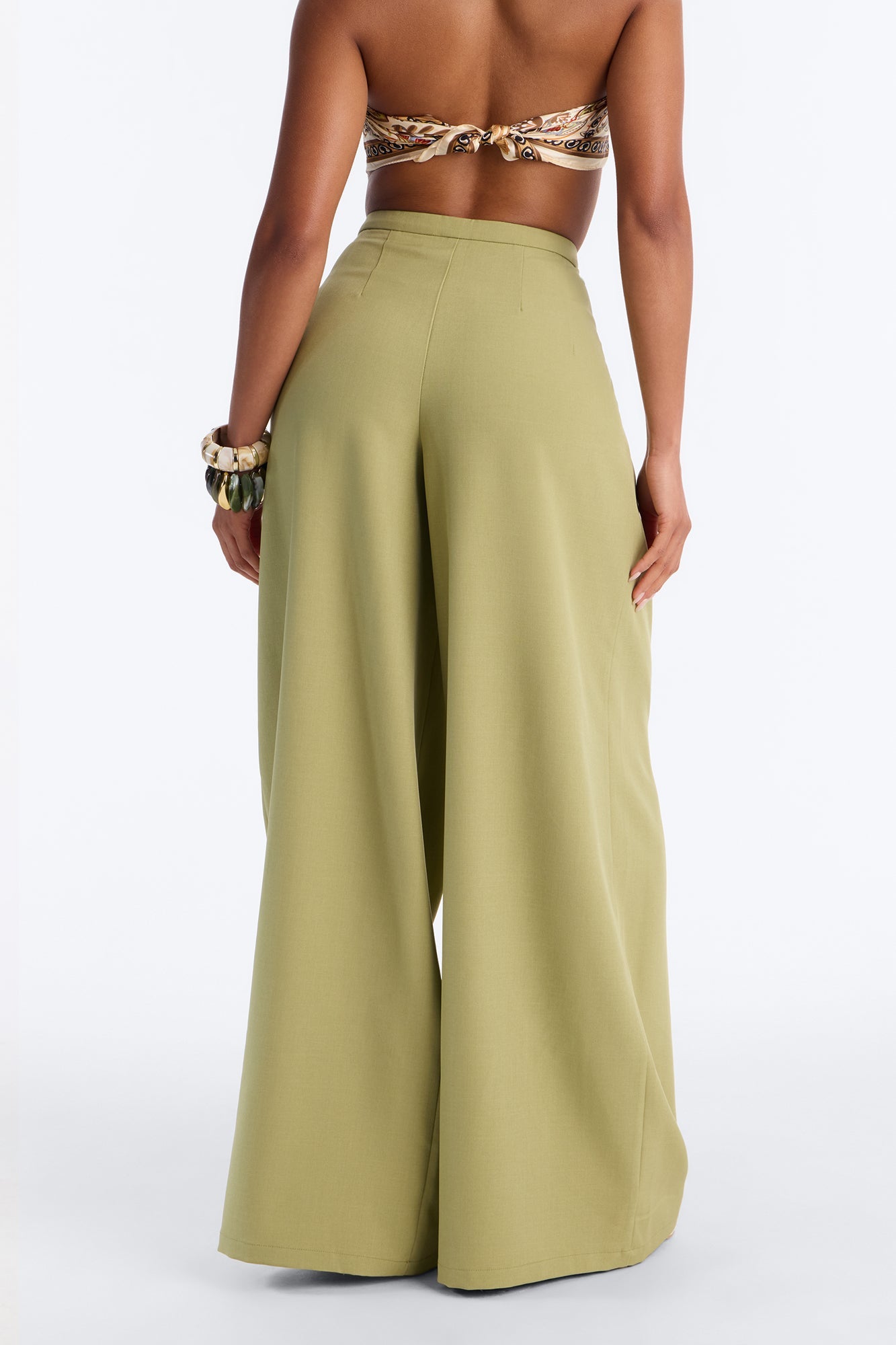Power Moves Daily Pleated Low Rise Trouser 33″ - Green