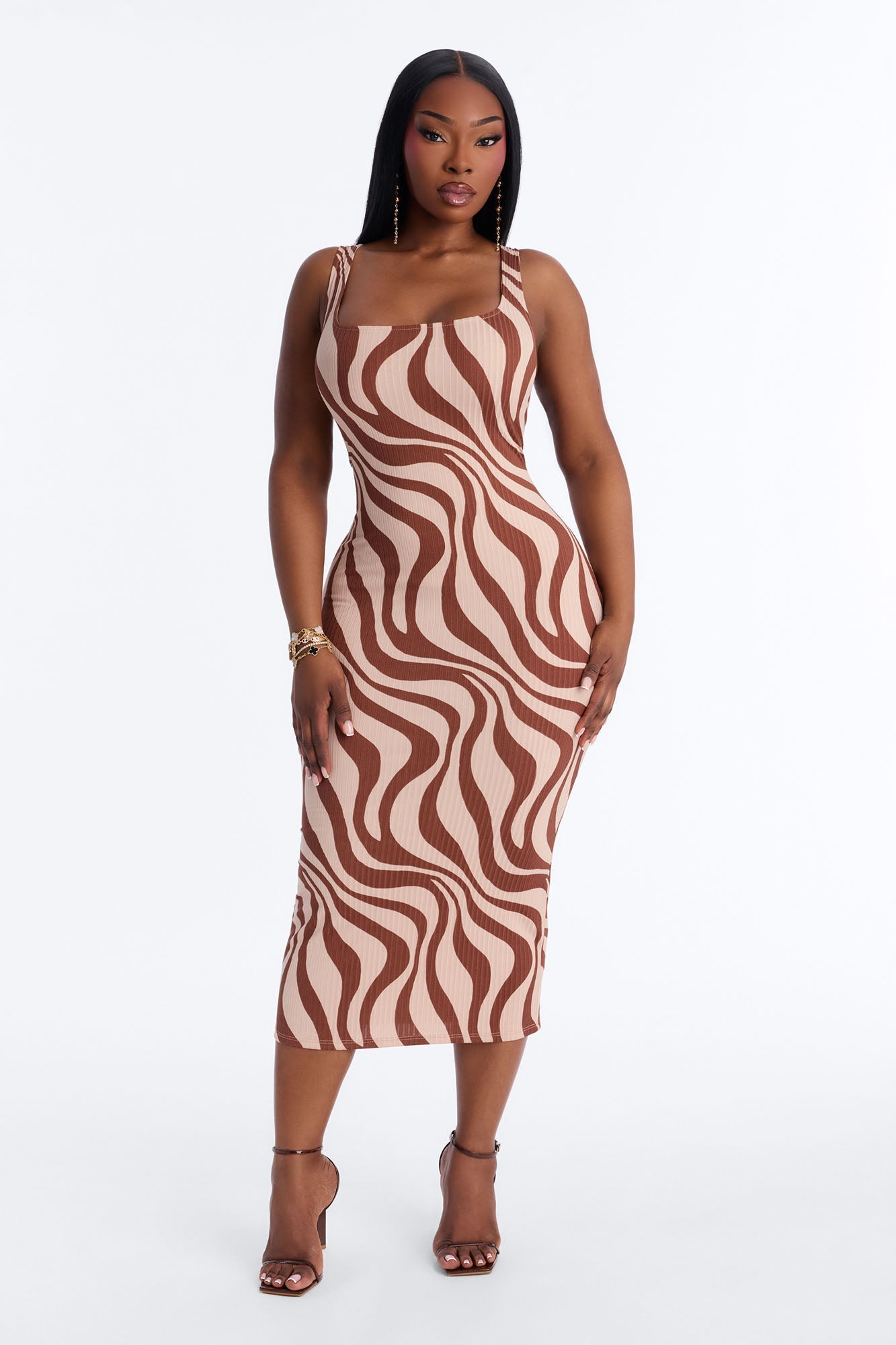 Maisie Maxi Dress - Brown/combo