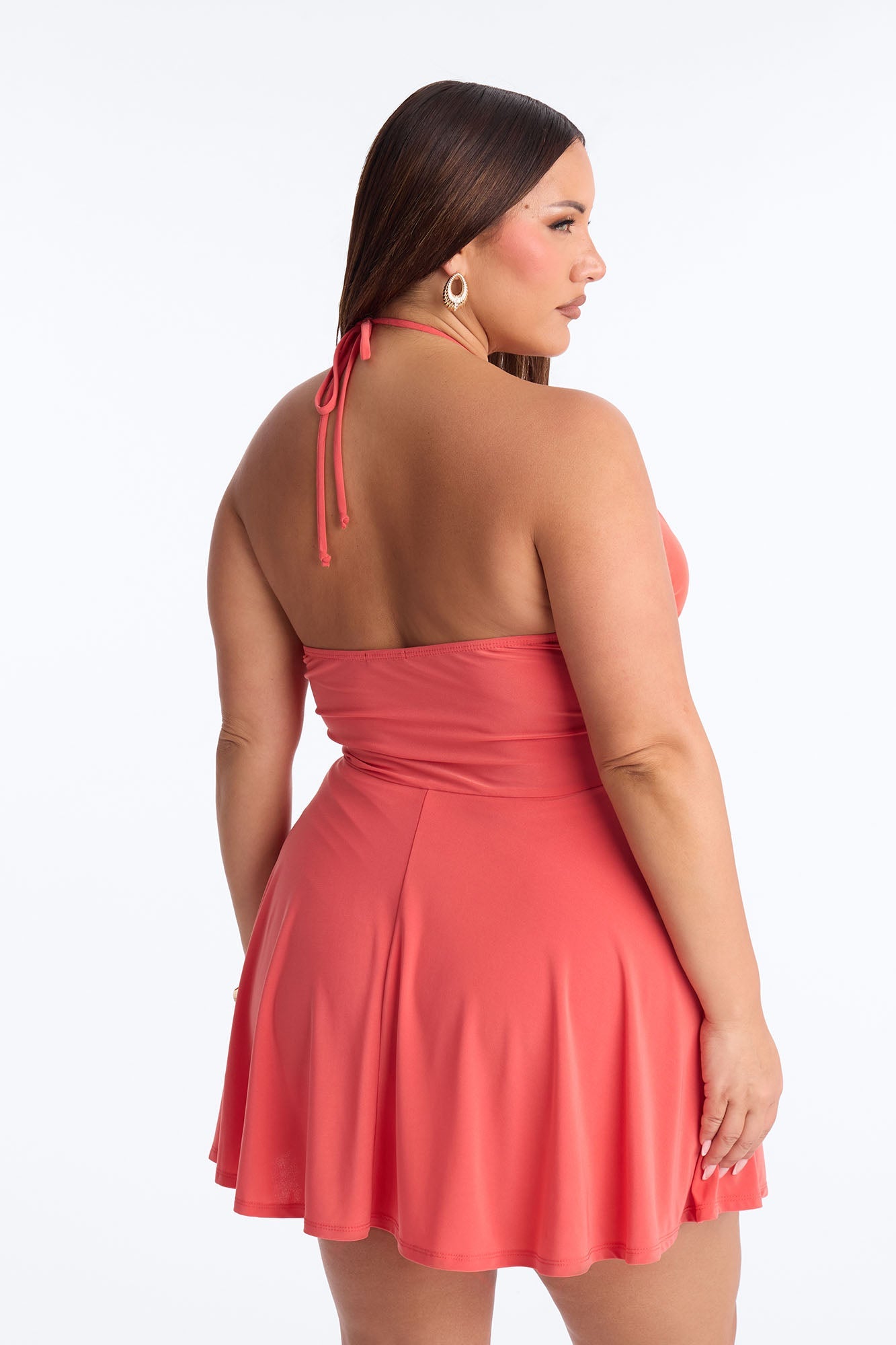Delulu But Sweet Mesh Mini Dress - Tomato Red