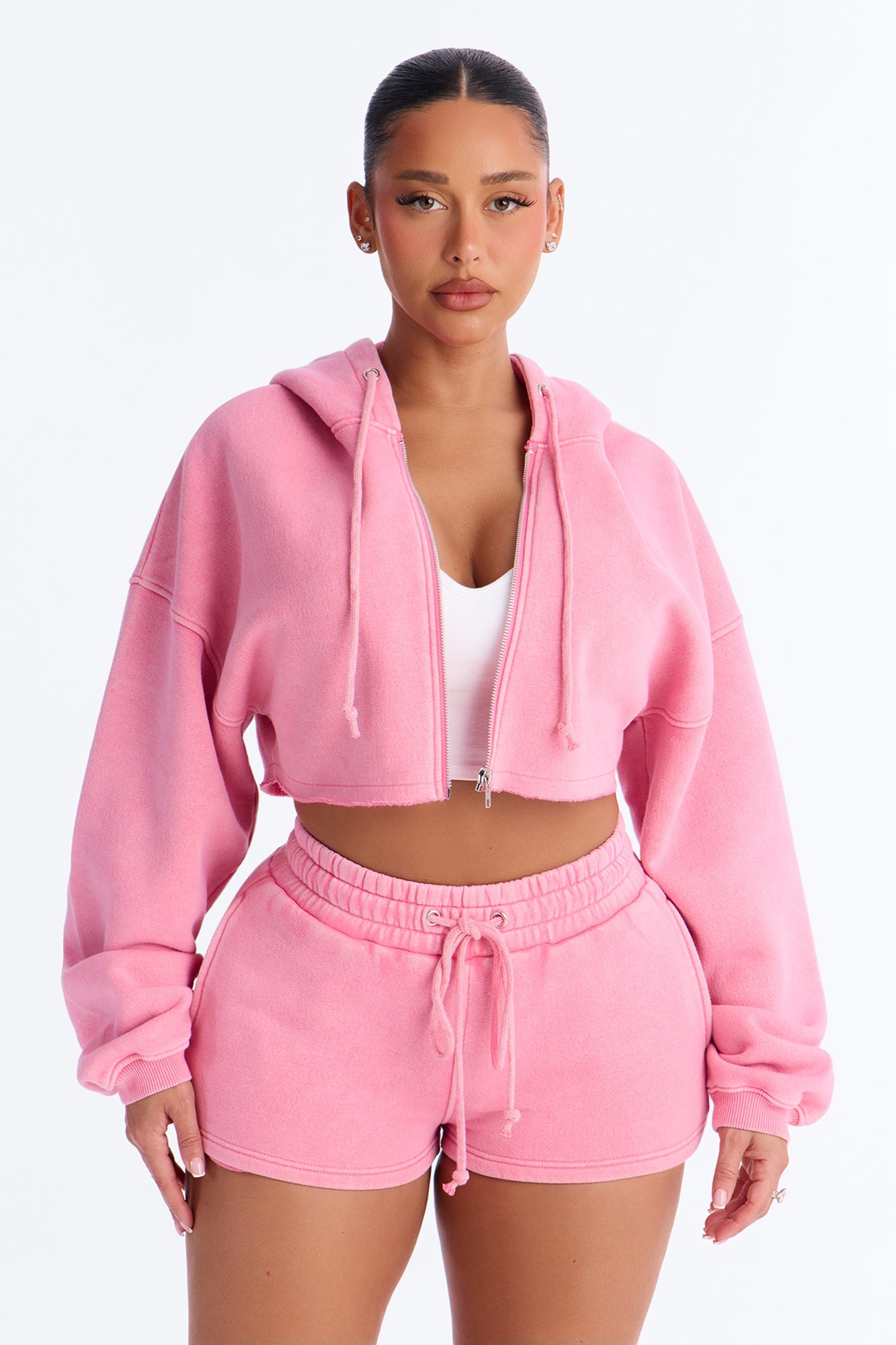 On The Go Washed Short Set - Pink