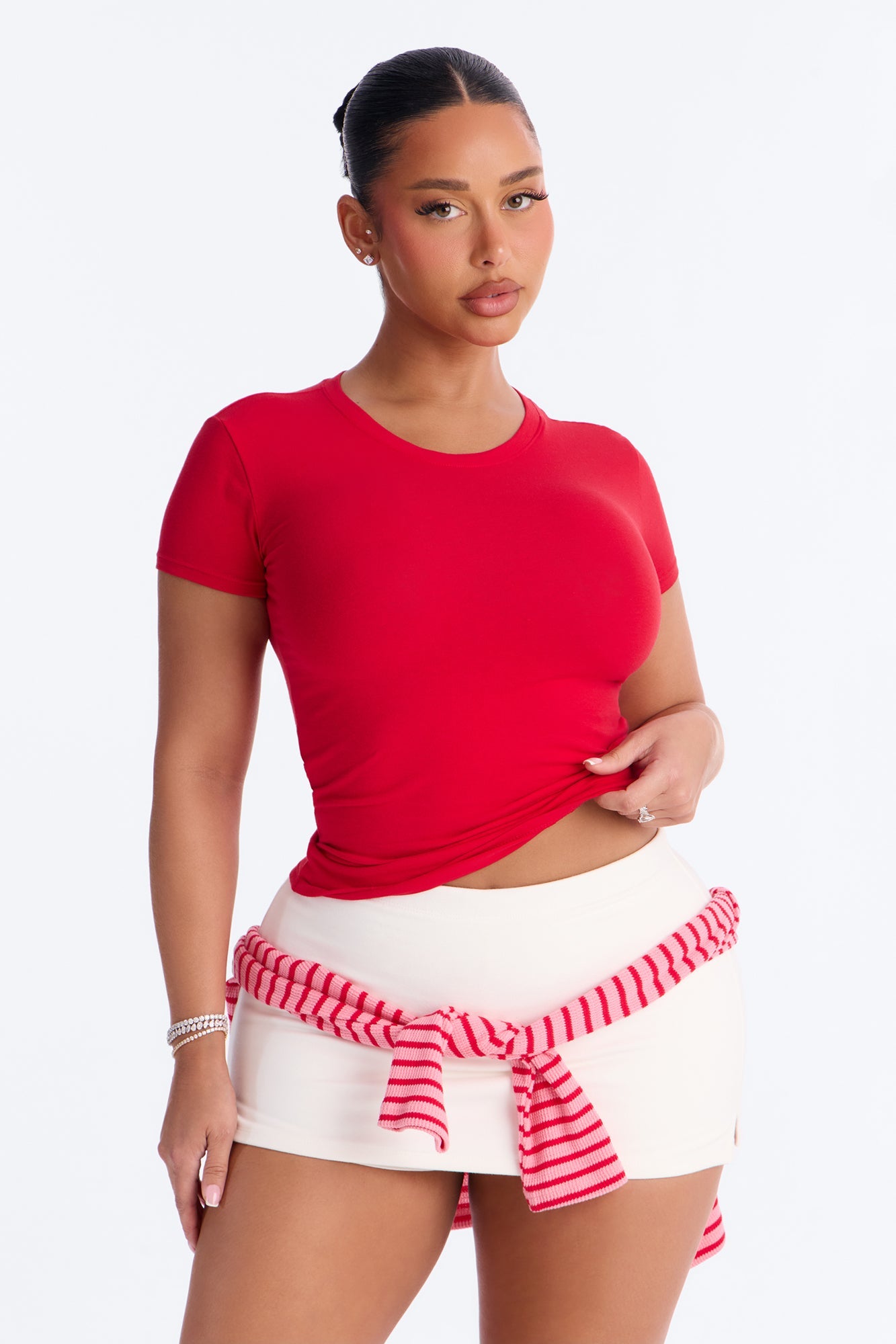Camilla Classic Fit Crew Neck Tee - Tomato Red