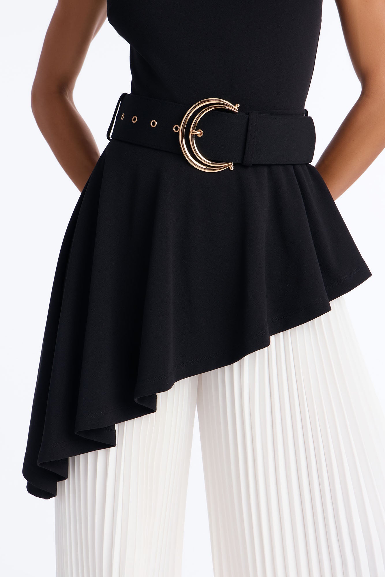 Rosa Twofer Belted Jumpsuit - Black