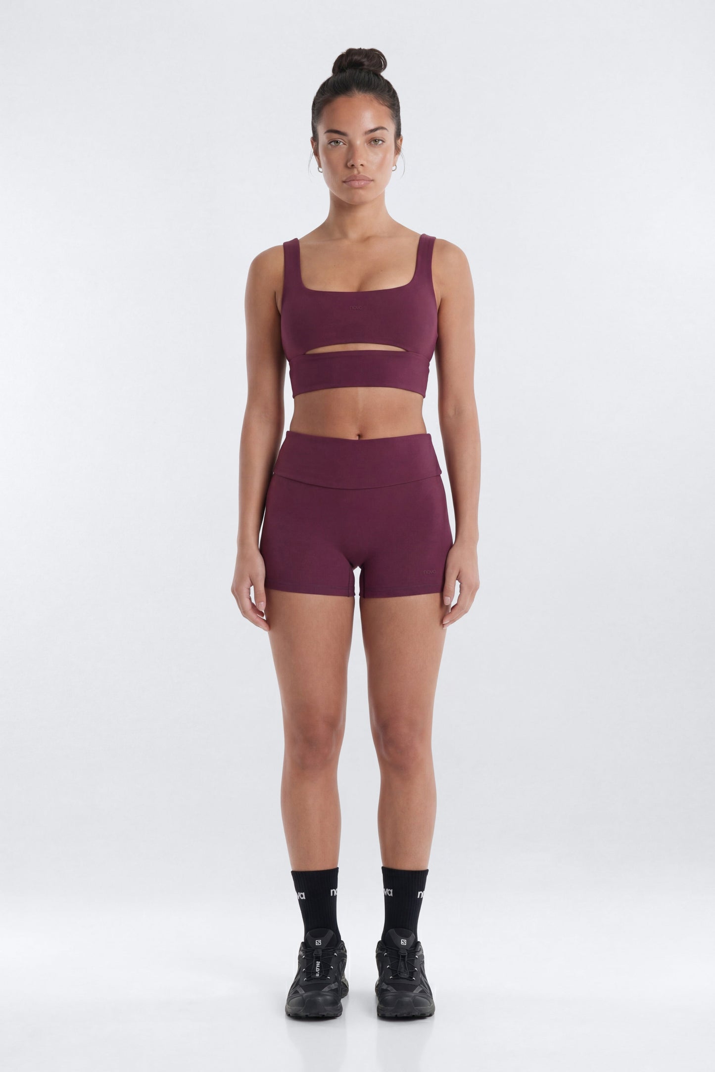 ButterSoft™ Cut Out Long Line Sports Bra - Merlot