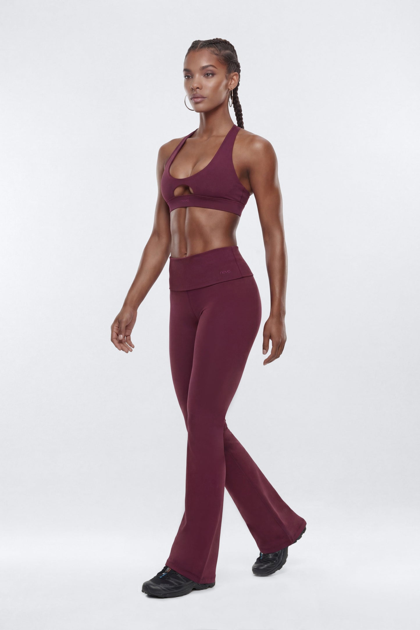 ButterSoft™ 33″ Low Rise Foldover Flare Legging - Merlot