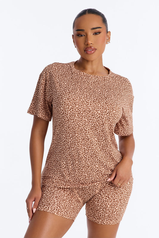 Wild For The Night PJ Boxer Short Set - Leopard