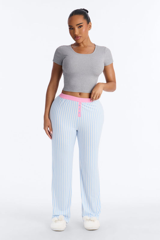 Let Me Sleep Boxer PJ Pant Set - Blue/combo