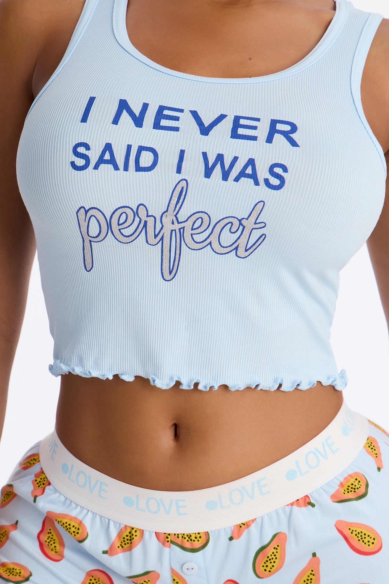 Amaya Papaya Top And Short PJ Set - Blue/combo