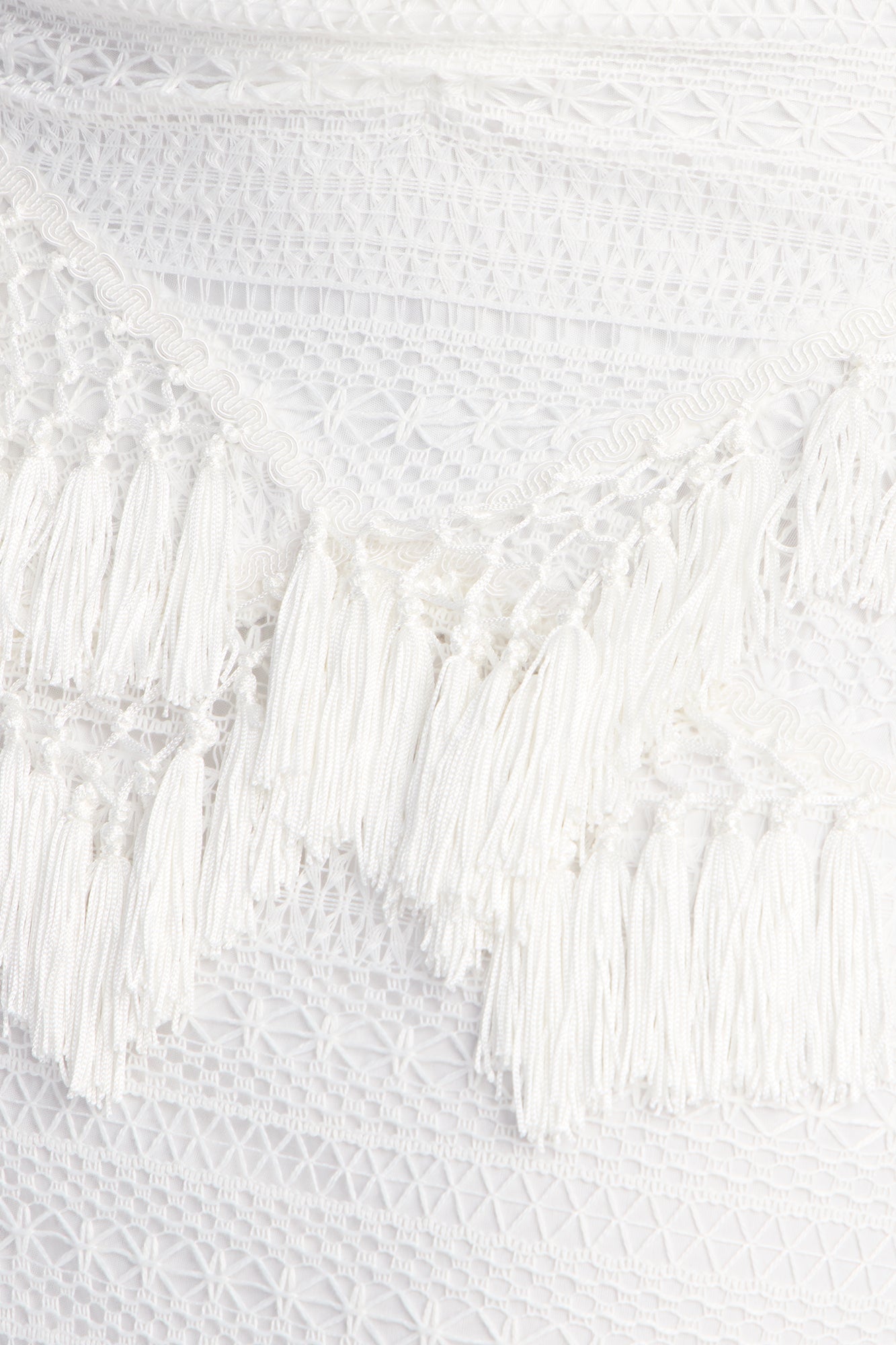 Isla Fringe Crochet Skirt Set - White