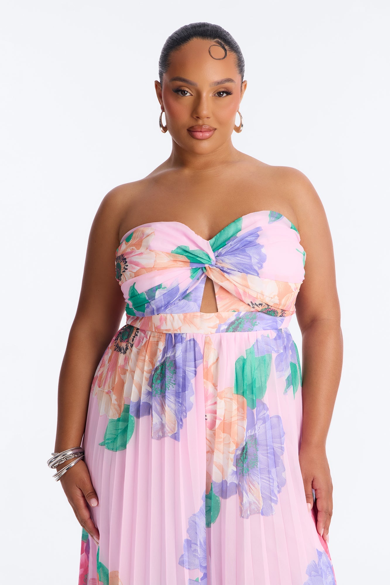 Chelley Chiffon Floral Wide Leg Jumpsuit - Pink