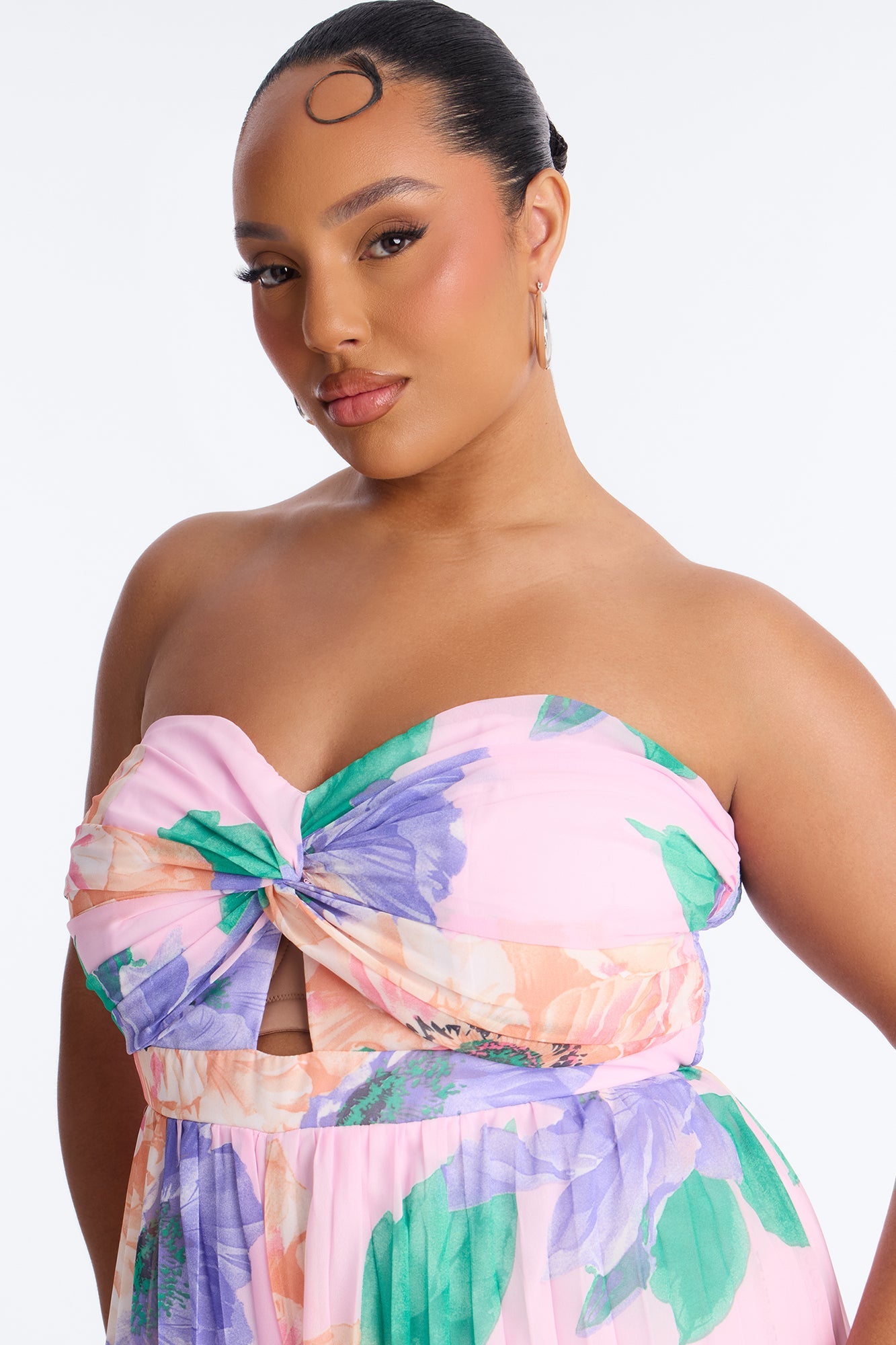 Chelley Chiffon Floral Wide Leg Jumpsuit - Pink