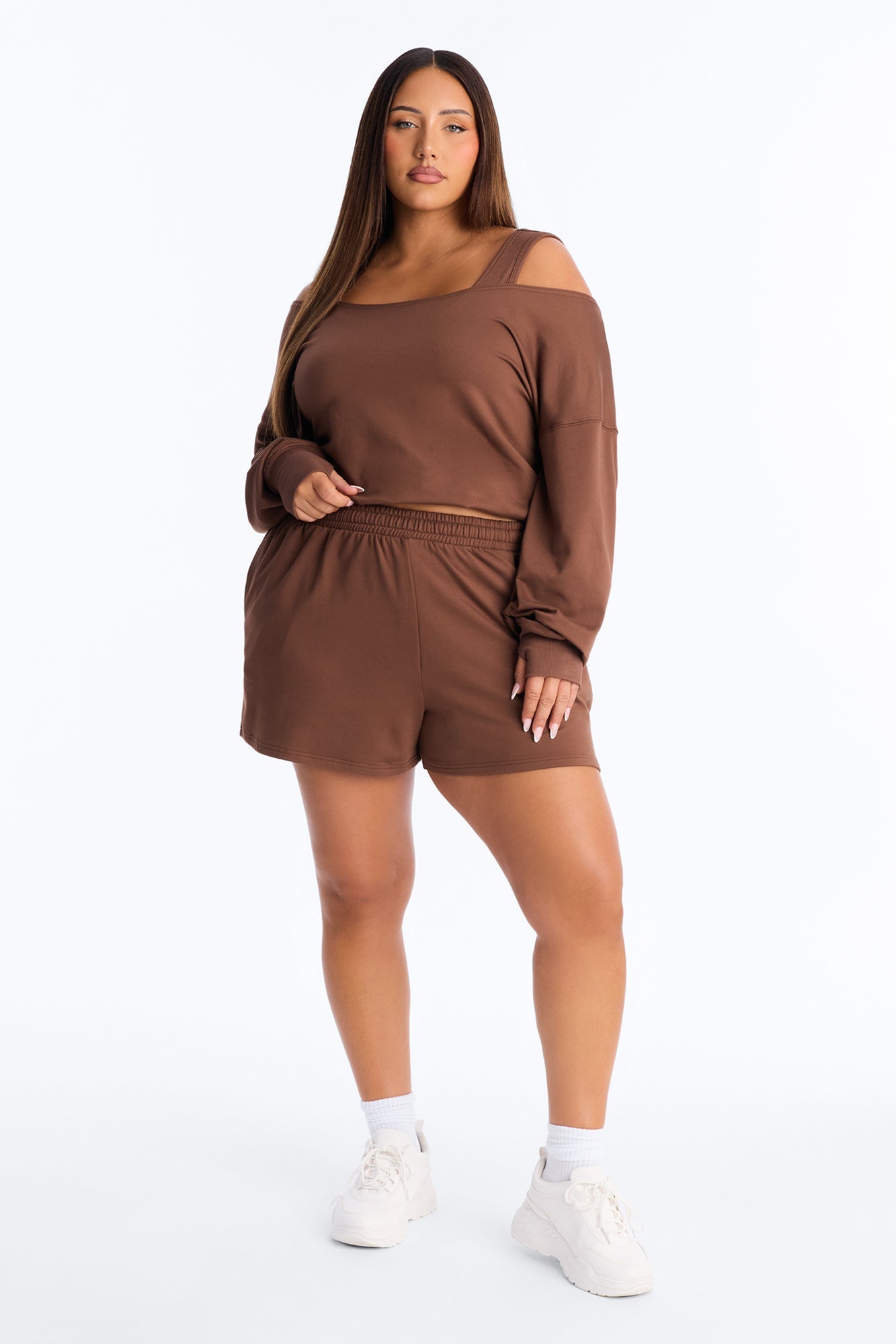 Finley Fleece Short Set - Chocolate
