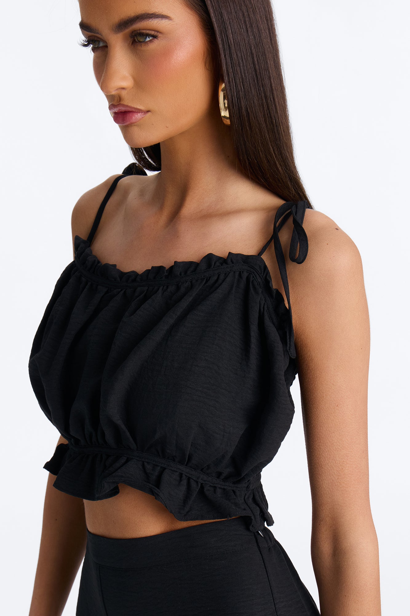 Kenya Wide Leg Pant Set - Black