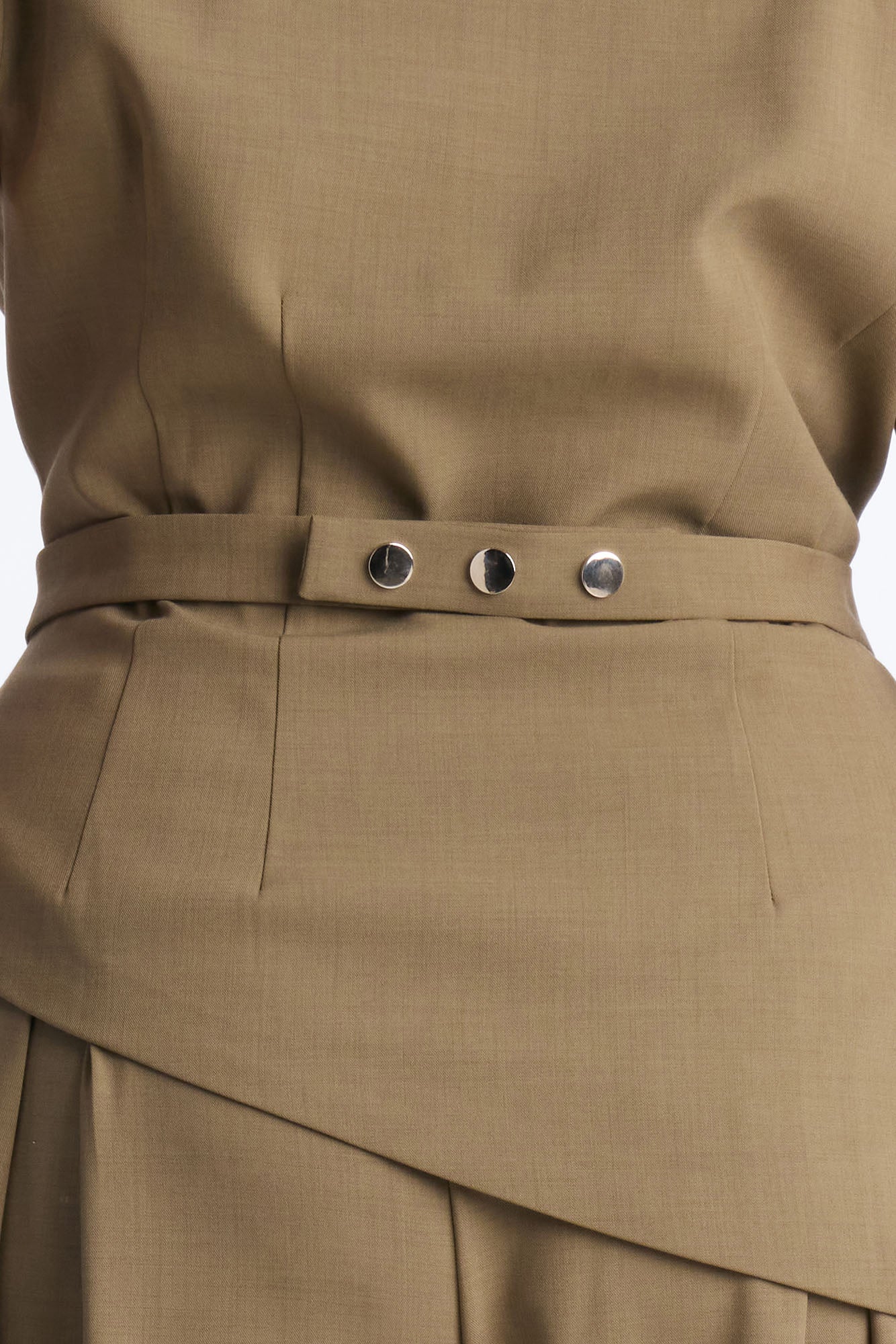 Tiana Belted Cap Sleeve Fitted Blazer - Caffe Fashion Nova
