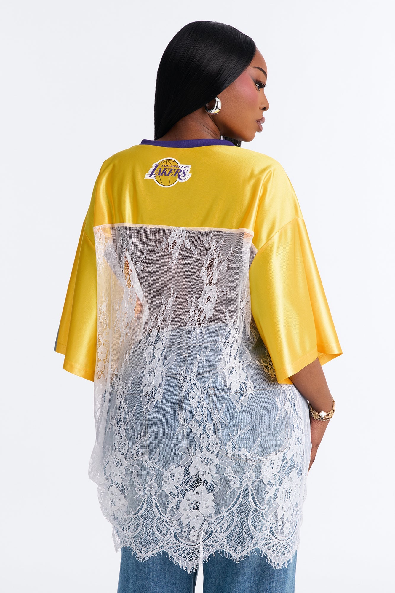NBA LA Lakers Lace Top - White