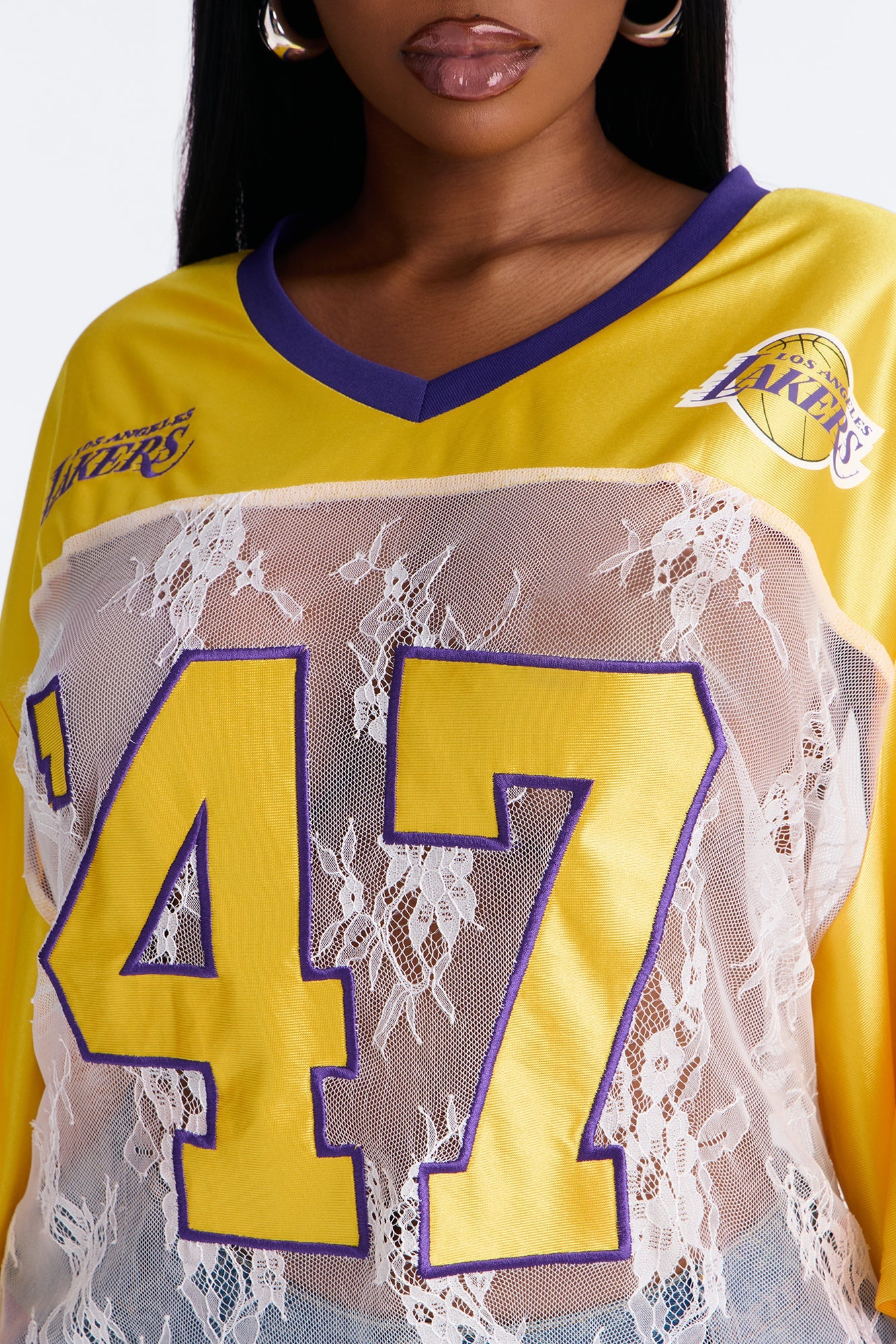 NBA LA Lakers Lace Top - White