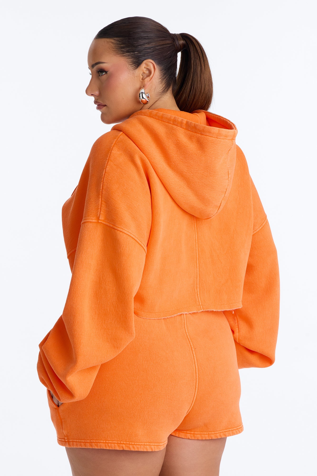 On The Go Washed Short Set - Orange