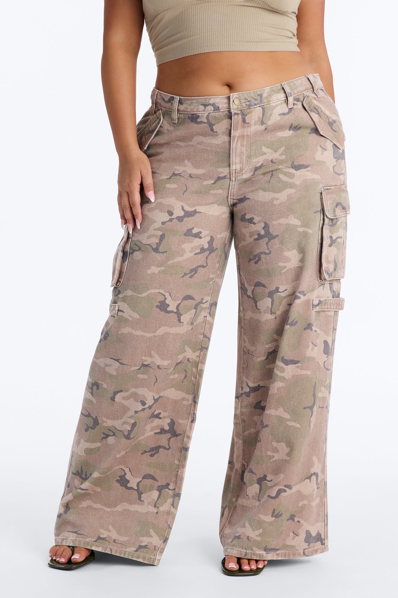 Rough Edge Low Rise Camouflage Cargo Pant - Brown/combo
