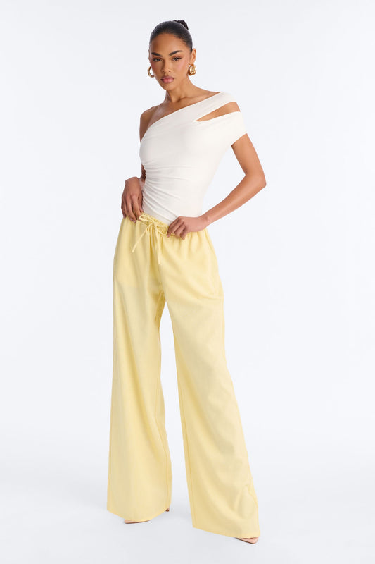 Beach Walks Linen Pant - Butter Yellow