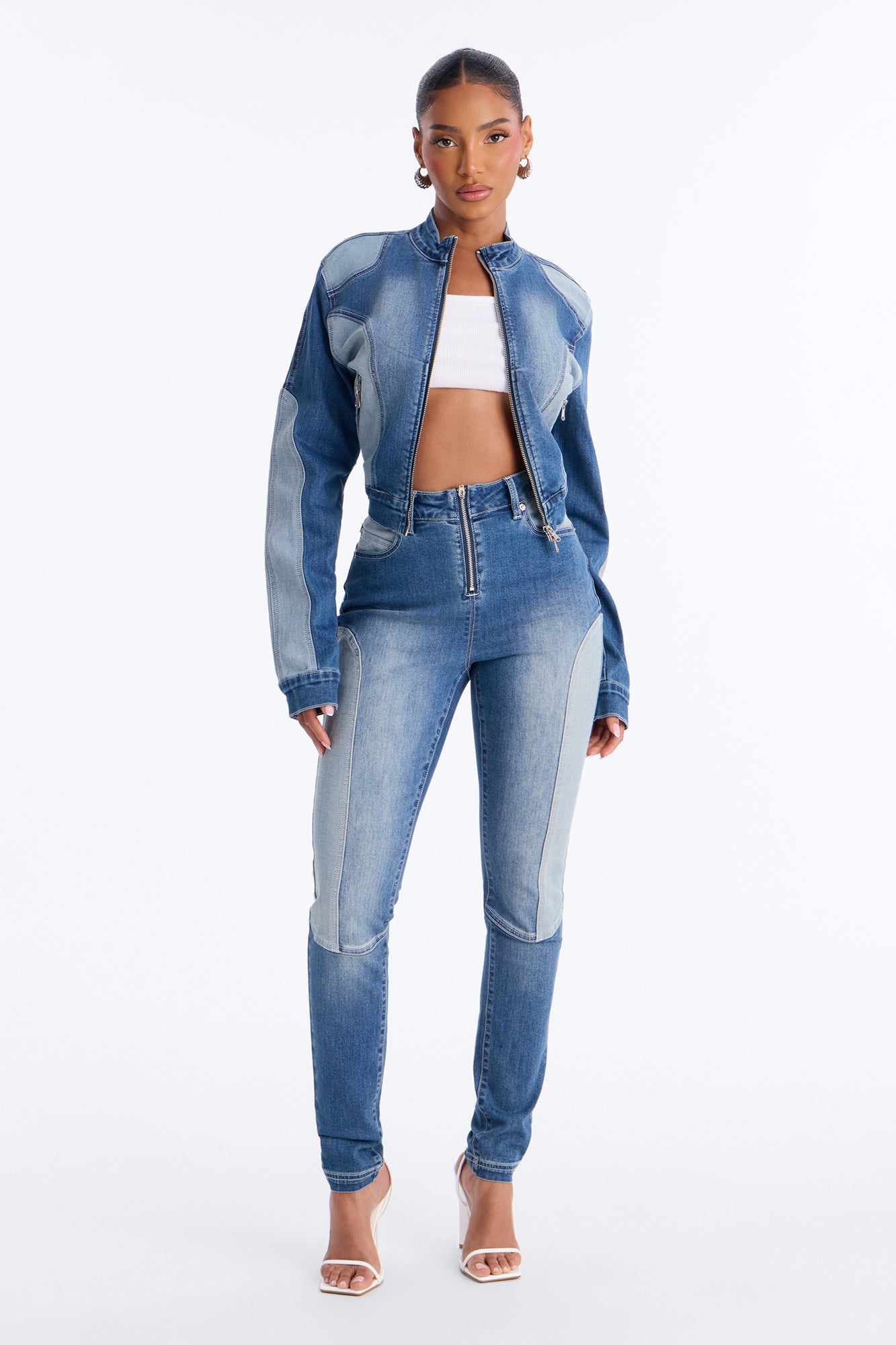 Ride At Dawn Moto Skinny Jeans - Light Wash