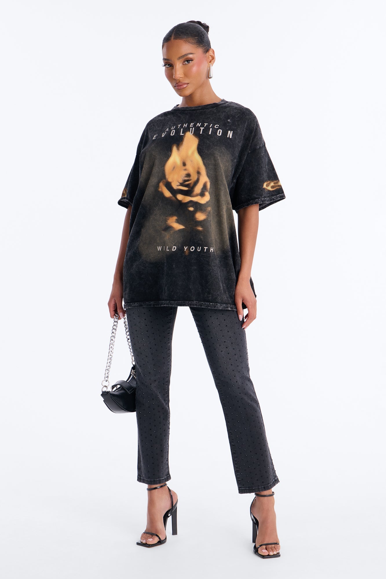 Wild Roots Washed Tee - Black Wash