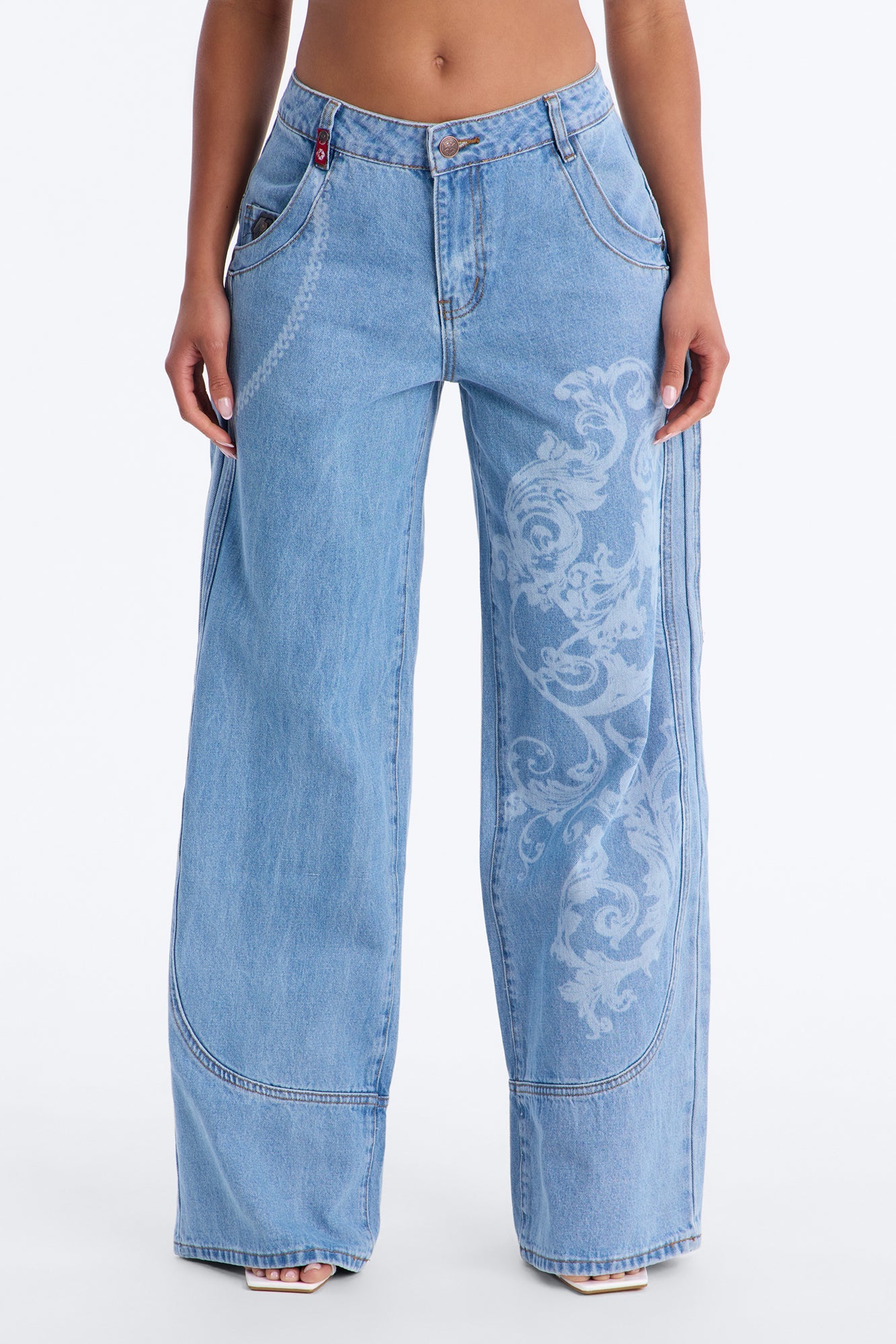 Southpole Printed Cargo Jeans - Light Wash
