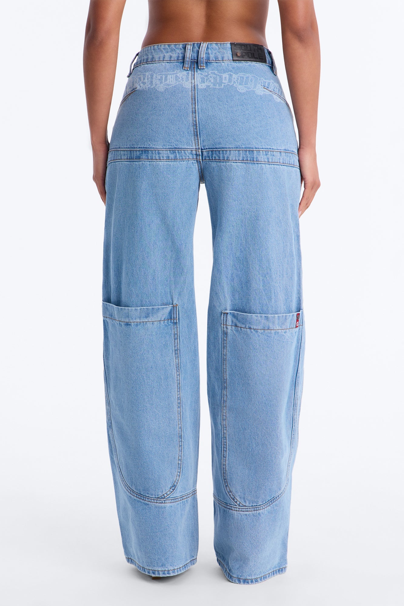 Southpole Printed Cargo Jeans - Light Wash