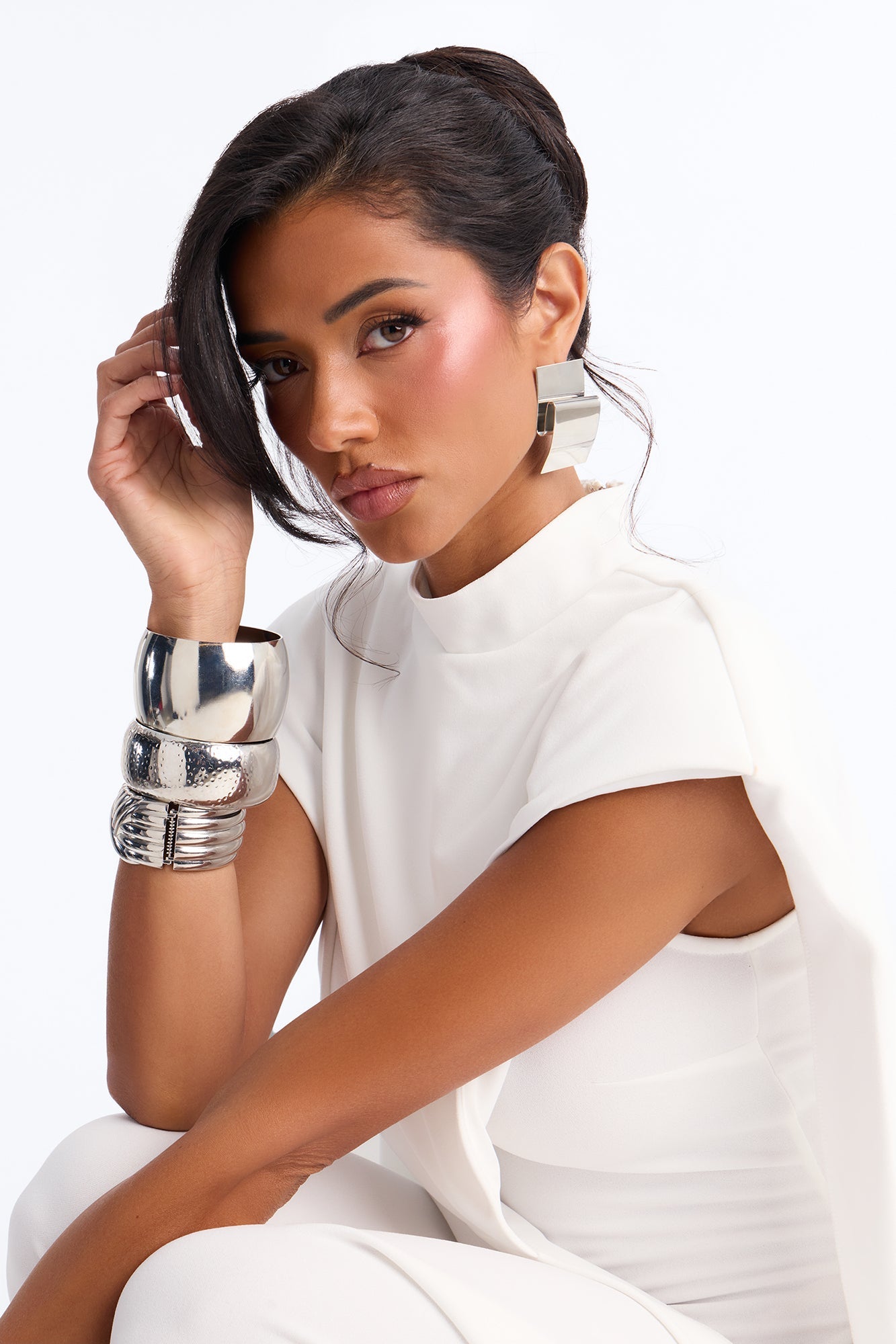 Laying Out Earrings - Silver