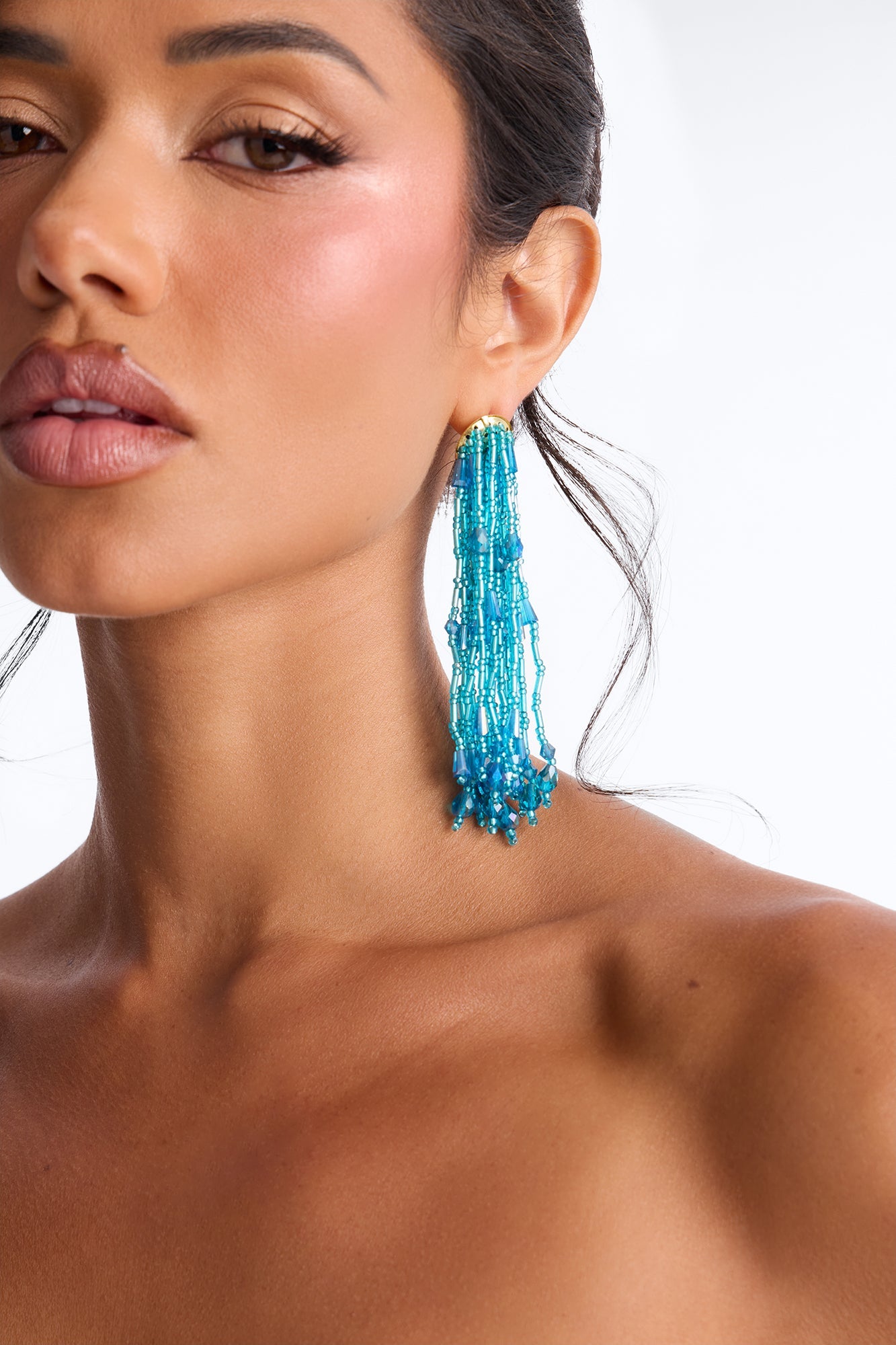 Beach Blossom Drop Earrings - Blue