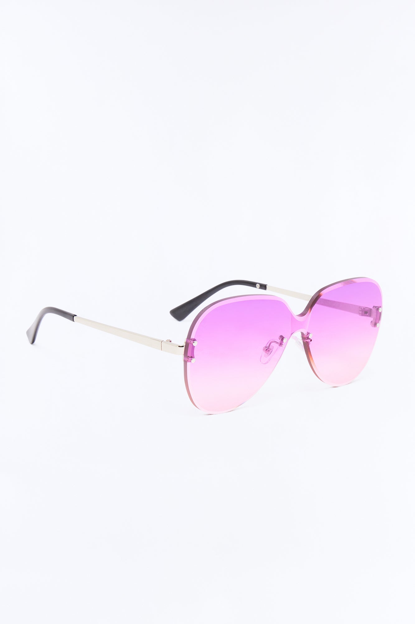 Hot Heart Breaker Sunglasses - Silver/Purple