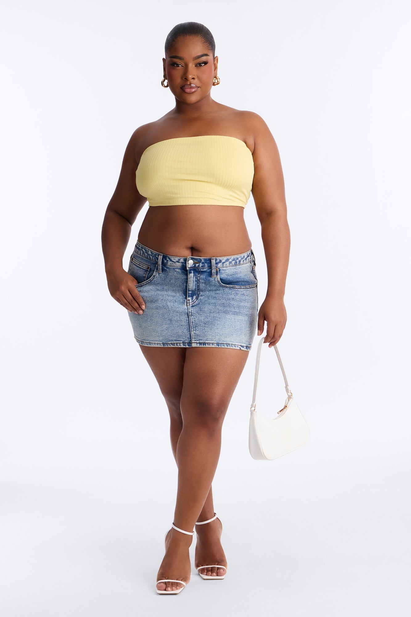 Masha Double Lined Ribbed Tube Top - Butter Yellow