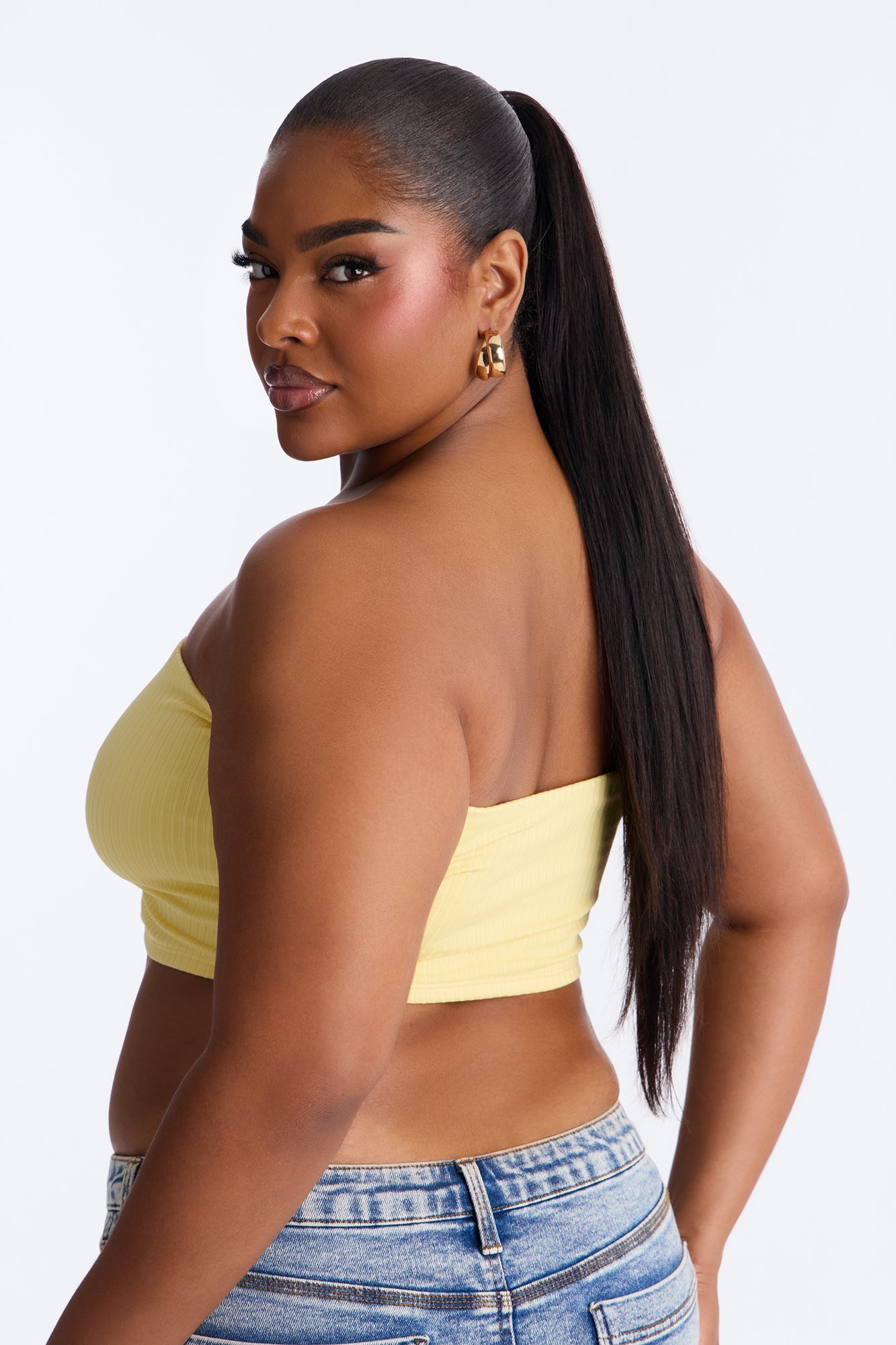 Masha Double Lined Ribbed Tube Top - Butter Yellow