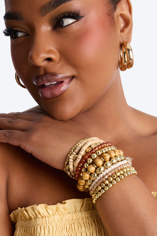 Blush Mirage 12 Piece Bracelet Set - Gold/combo
