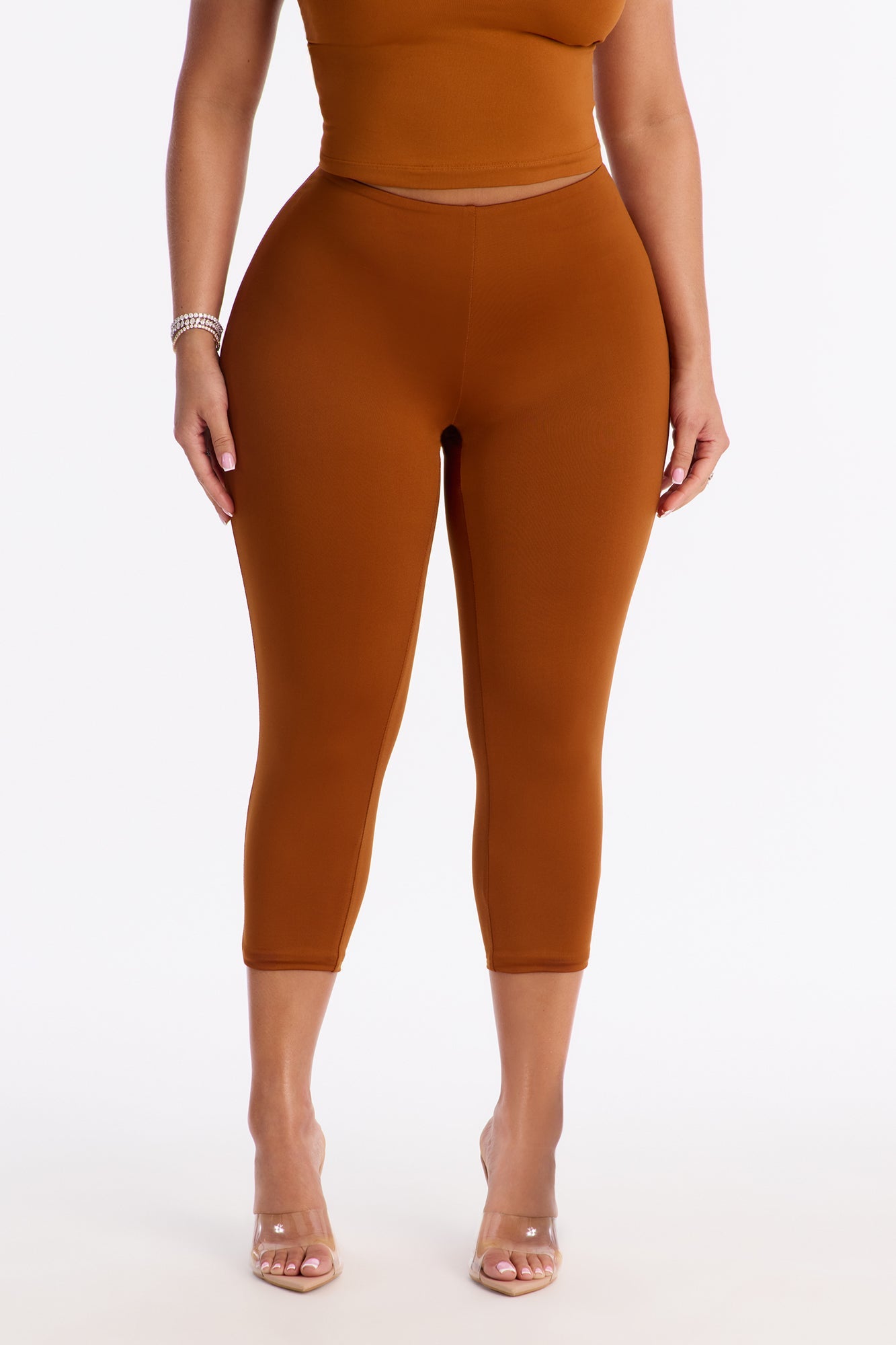 Contour Double Lined Capri Pant - Copper