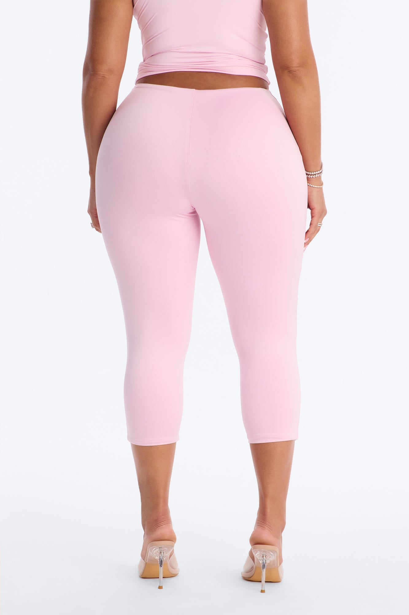 Contour Double Lined Capri Pant - Light Pink