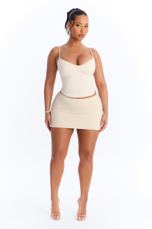 Second Skin Double Lined Twist Cami - Bone