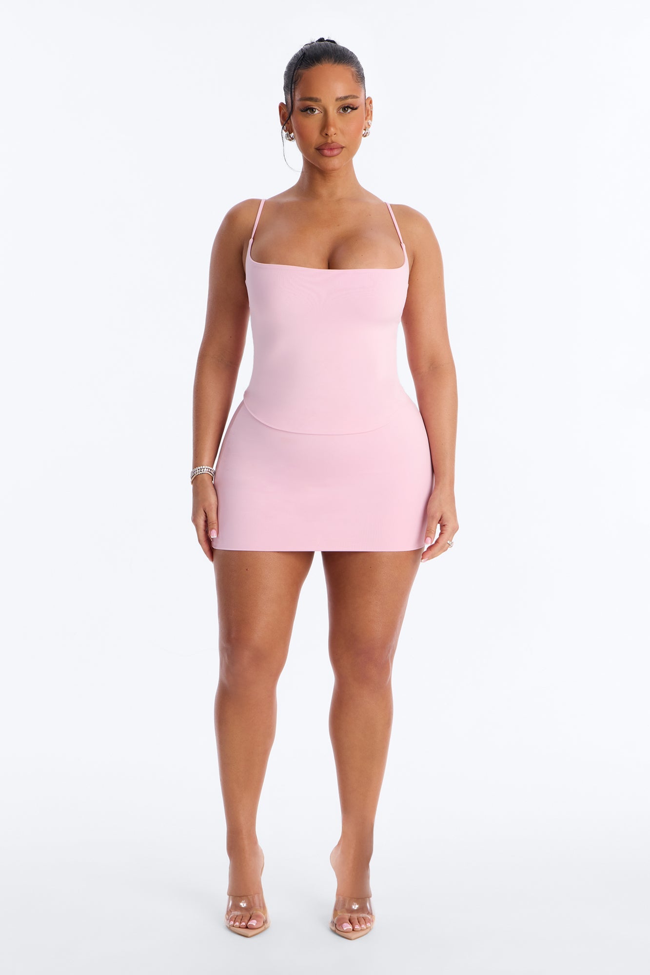 Contour Double Lined Cami Top - Light Pink