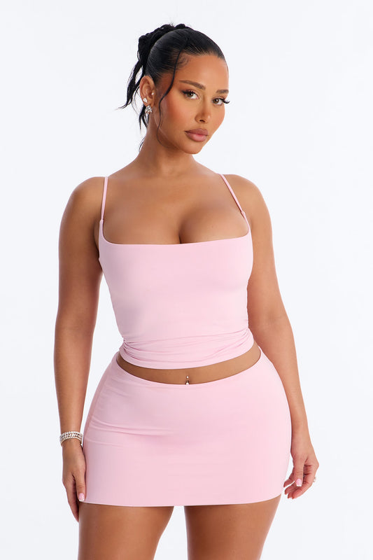 Contour Double Lined Cami Top - Light Pink