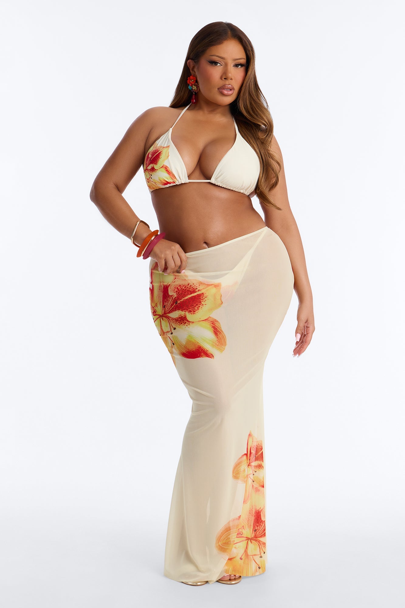 Through It All Bikini And Sarong - Ivory